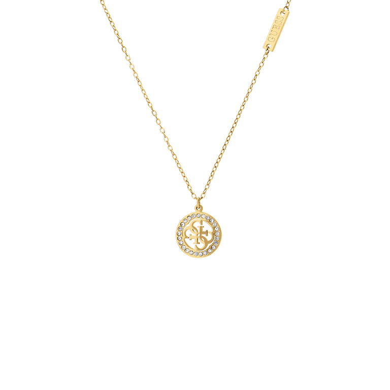 Guess stalen goldplated ketting met hanger met kristal voor dames