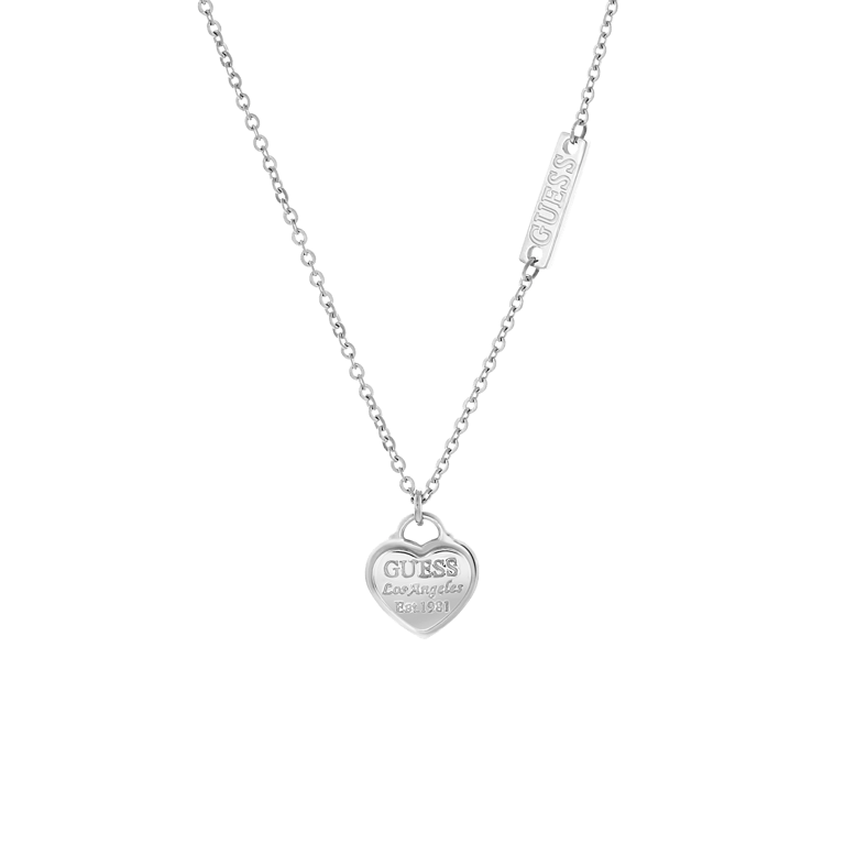 Guess stainless steel ketting hanger hart logo