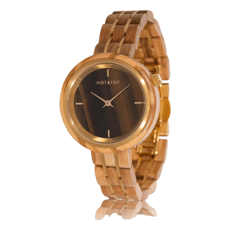 Hot&Tot Dames Horloge Avalon Tijgeroog wijzerplaat