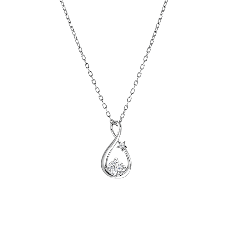 Halskette, 925 Silber, mit Anhänger, Fantasie mit Zirkonia