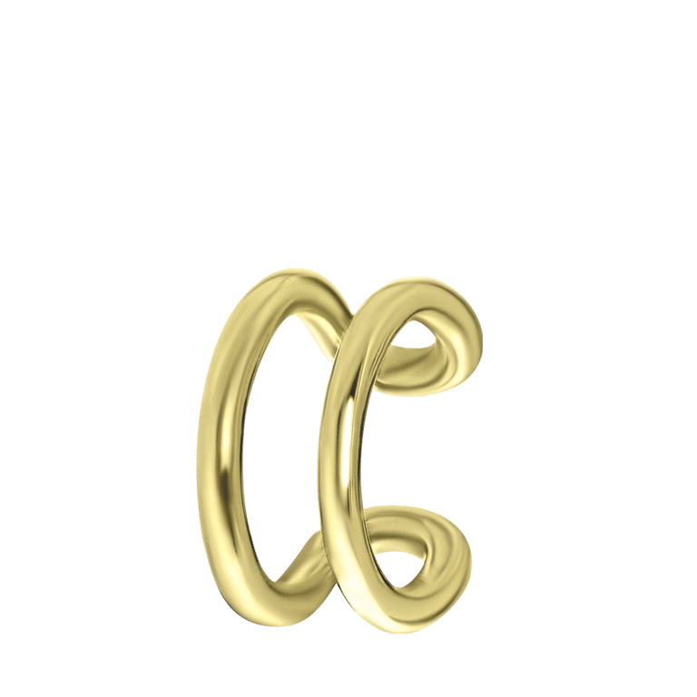 Zilveren goldplated earcuff dubbel