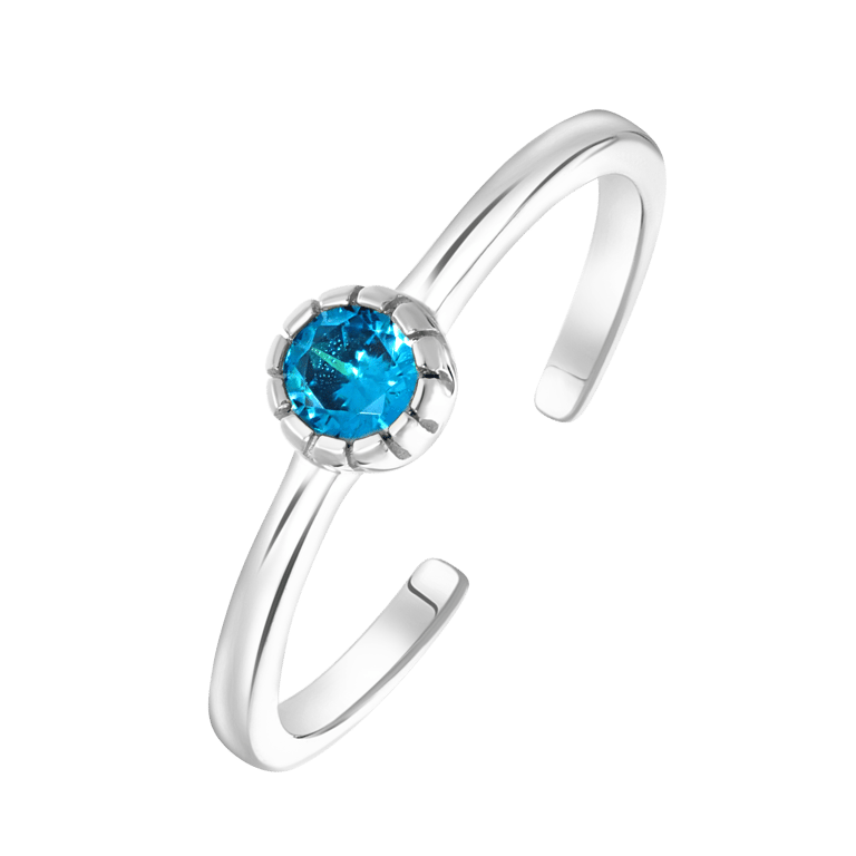 Zilveren ring geboortesteen