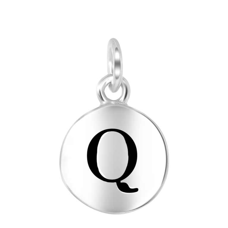 Zilveren hanger alfabet rhodiumplated