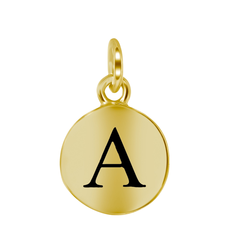 Zilveren goldplated letterhanger voor dames