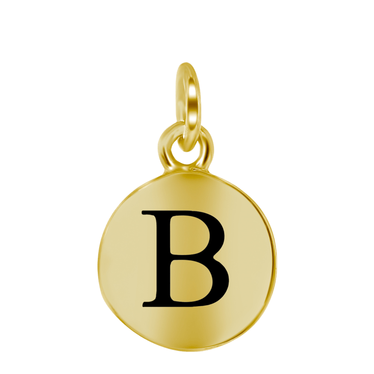 Zilveren goldplated letterhanger voor dames