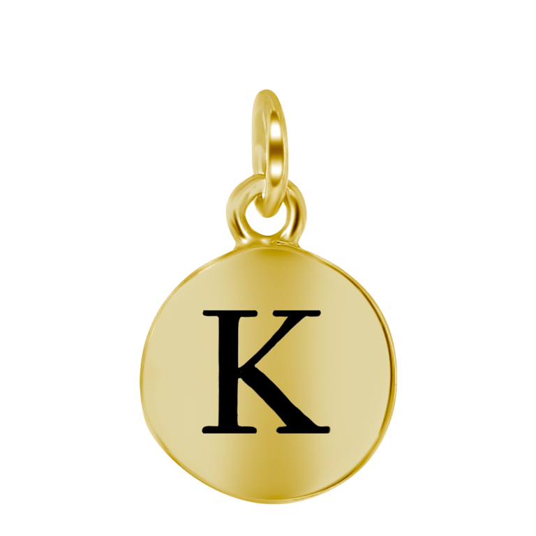 Zilveren goldplated letterhanger voor dames