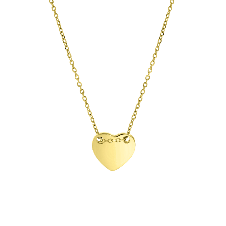 Zilveren goldplated naamketting met hanger hart voor dames