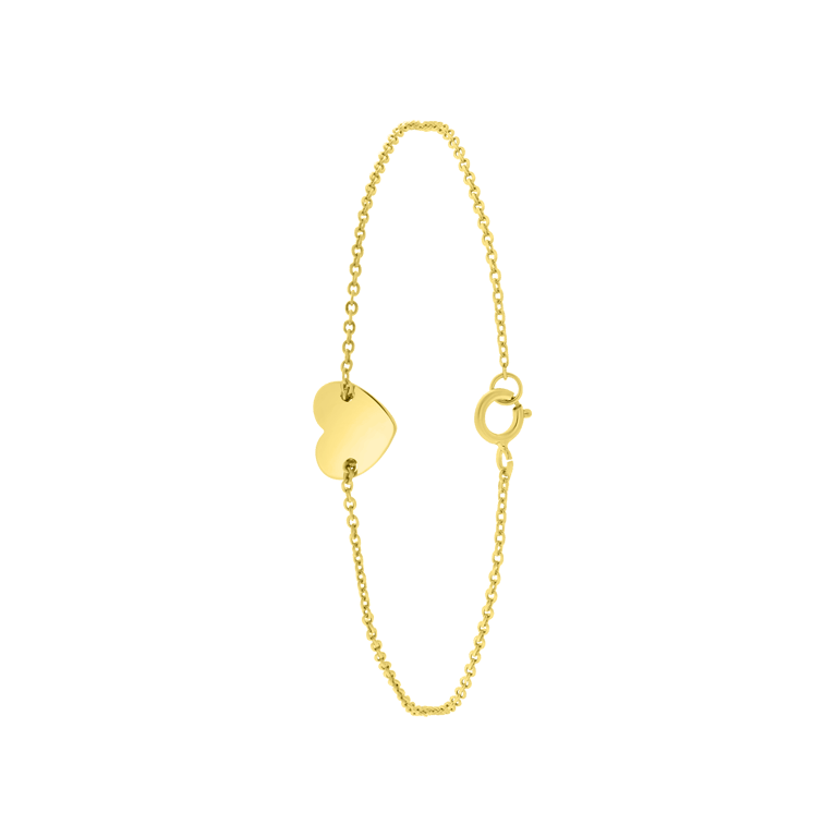 Zilveren goldplated fantasiearmband met hanger hart voor dames