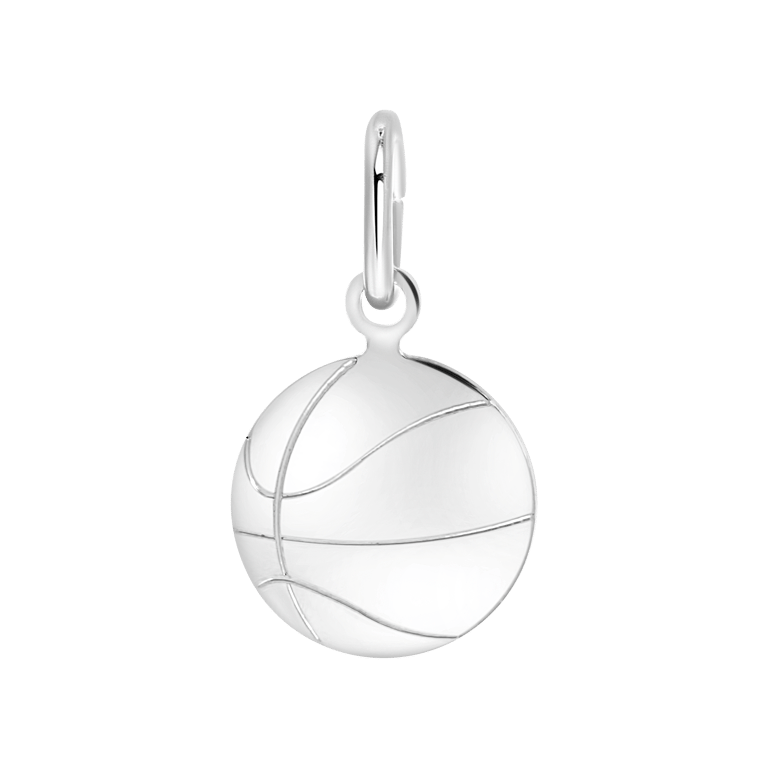 Zilveren hanger basketbal