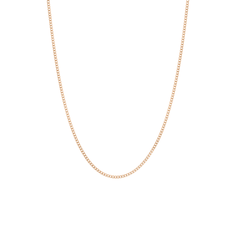 Zilveren roséplated basis ketting voor dames