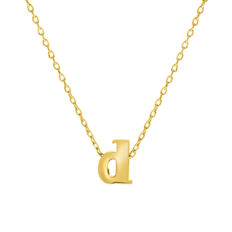 Stalen goldplated ketting met letterhanger voor dames