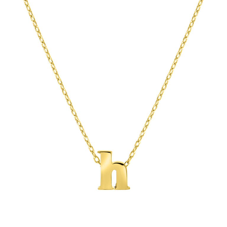 Stainless steel goldplated ketting met letterhanger voor dames