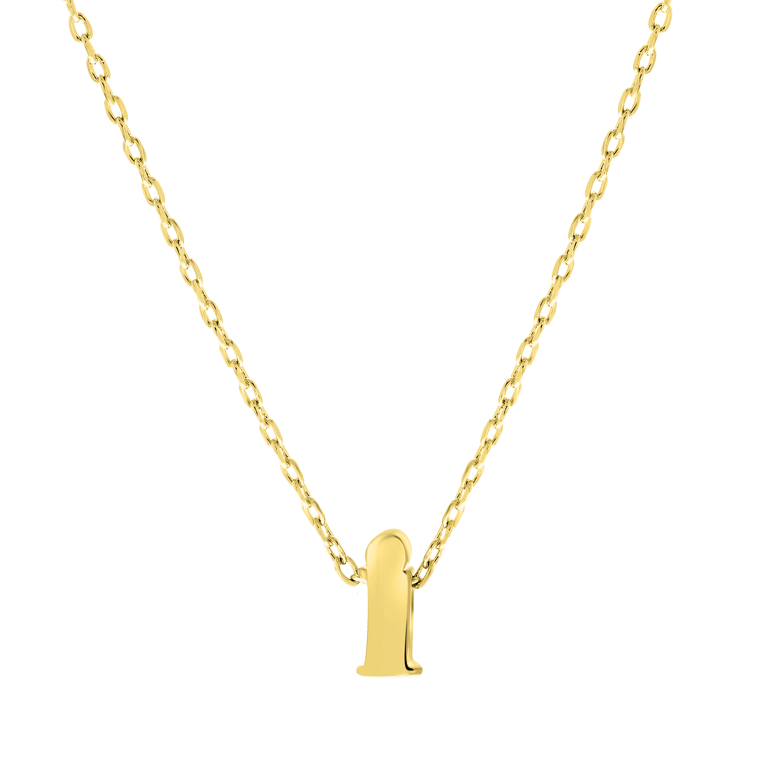 Stalen goldplated ketting met letterhanger voor dames