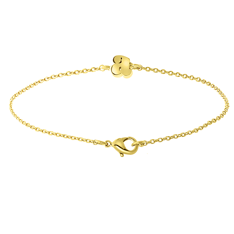 Stainless steel armband goldplated met letter