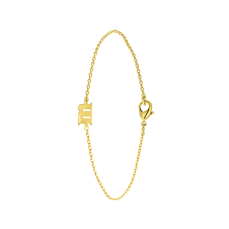 Armband, Edelstahl, vergoldet, mit Buchstabe