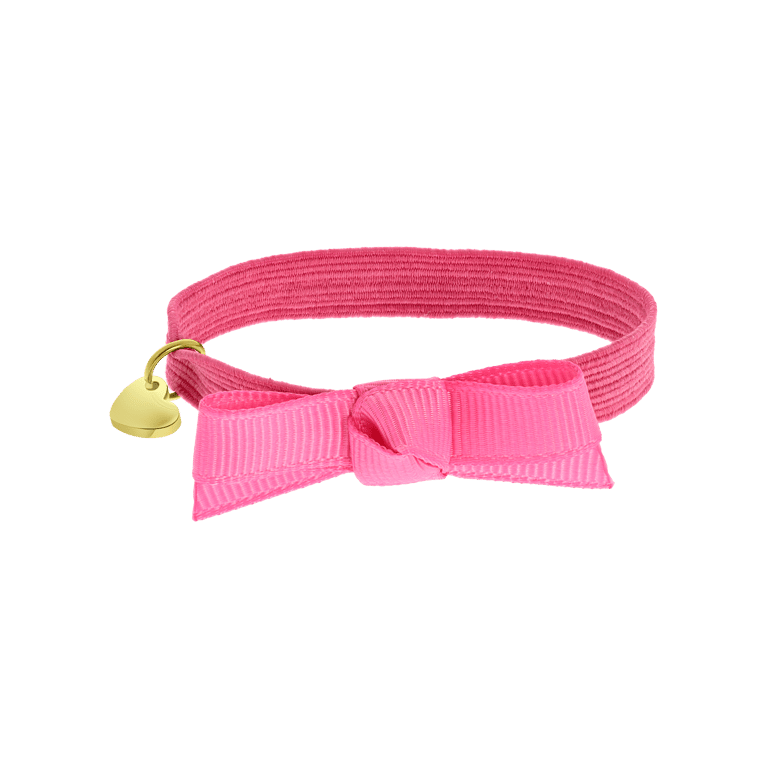 Fuchsia kinderrekarmband met hanger hartje