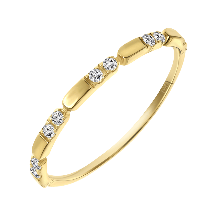 14 karaat geelgouden ring met zirkonia