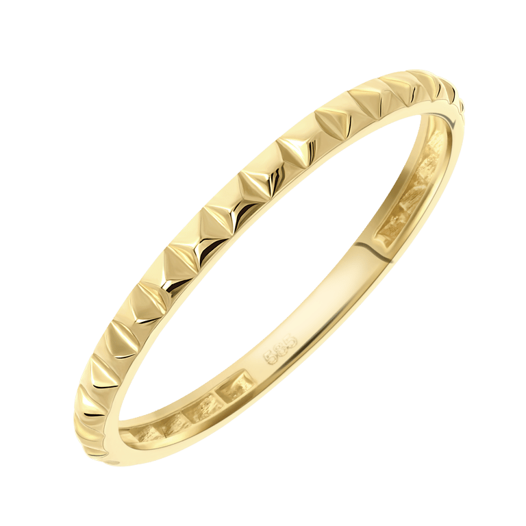 14 karaat geelgouden ring bewerkt