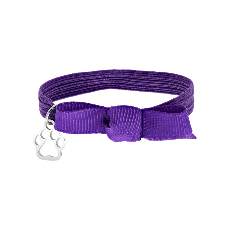 Elastisches Kinderarmband in Lila mit Pfotenabdruck-Anhänger