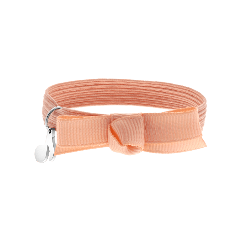 Elastisches Kinderarmband in Pfirsich mit Noten-Anhänger