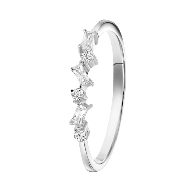 Zilveren ring baguette