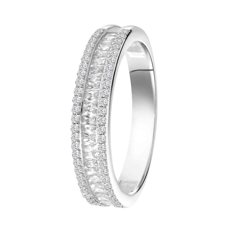 Zilveren ring baguette