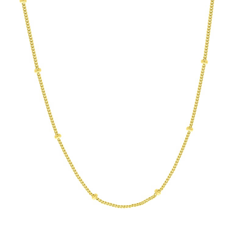 Zilveren ketting gold bolletjes Mix&Match