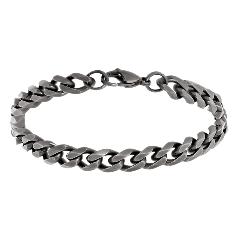 Gerecycled stainless steel armband gourmetschakel mat