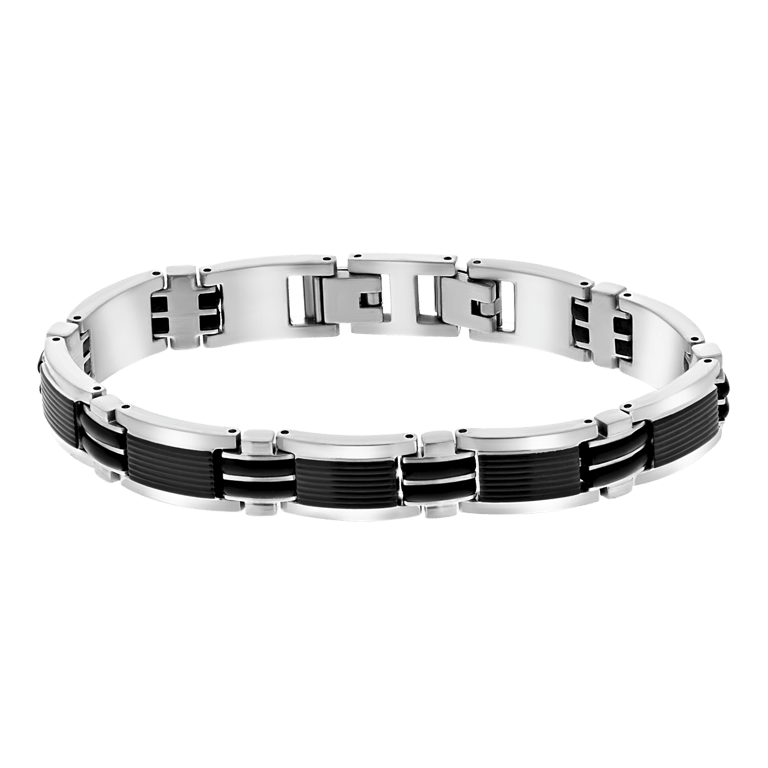 Gerecycled stainless steel armband schakel mat