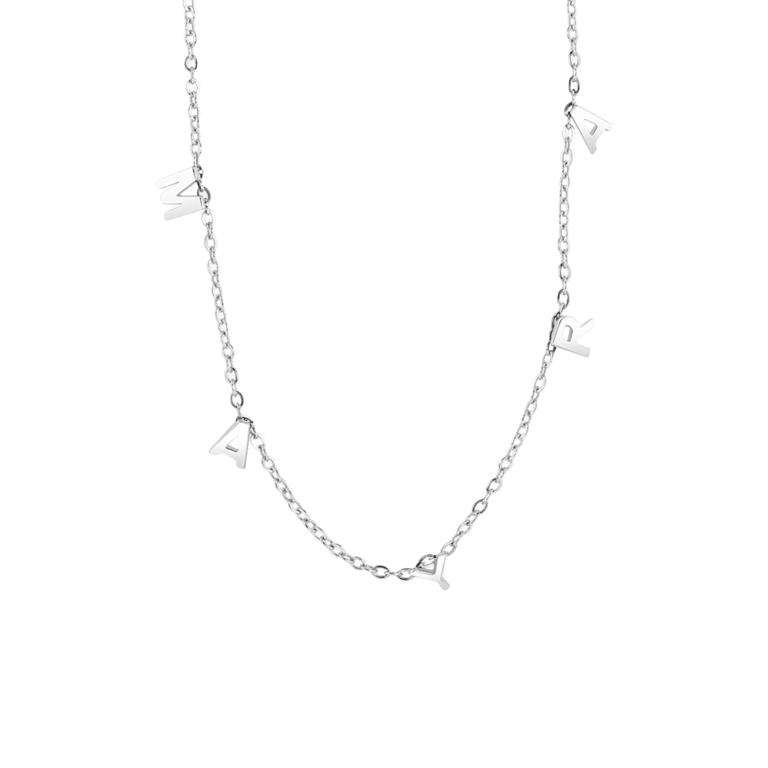 Choker-Namenskette, 925 Silber, Buchstaben