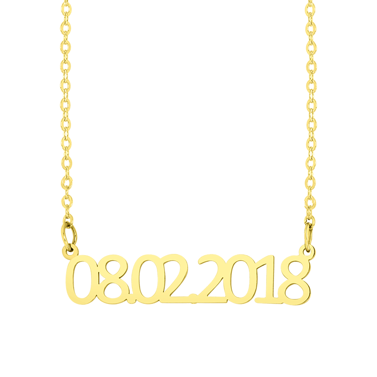 Stalen goldplated ketting met hanger voor dames