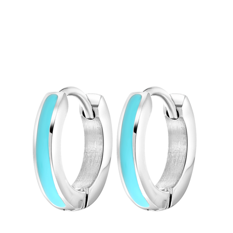 Little Miss Fabulous gerecycled stainless steel kinderoorbellen met emaille aqua