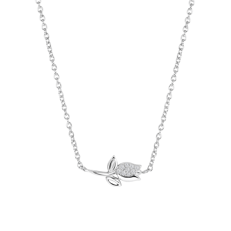 Zilveren goldplated ketting met hanger tulp voor dames