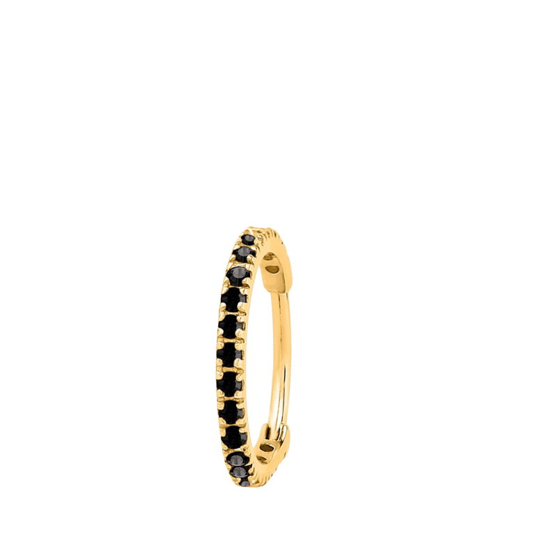 Stalen goldplated helixpiercing met zirkonia voor dames