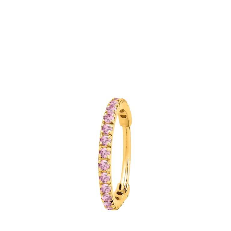 Stalen helixpiercing gold licht roze zirkonia