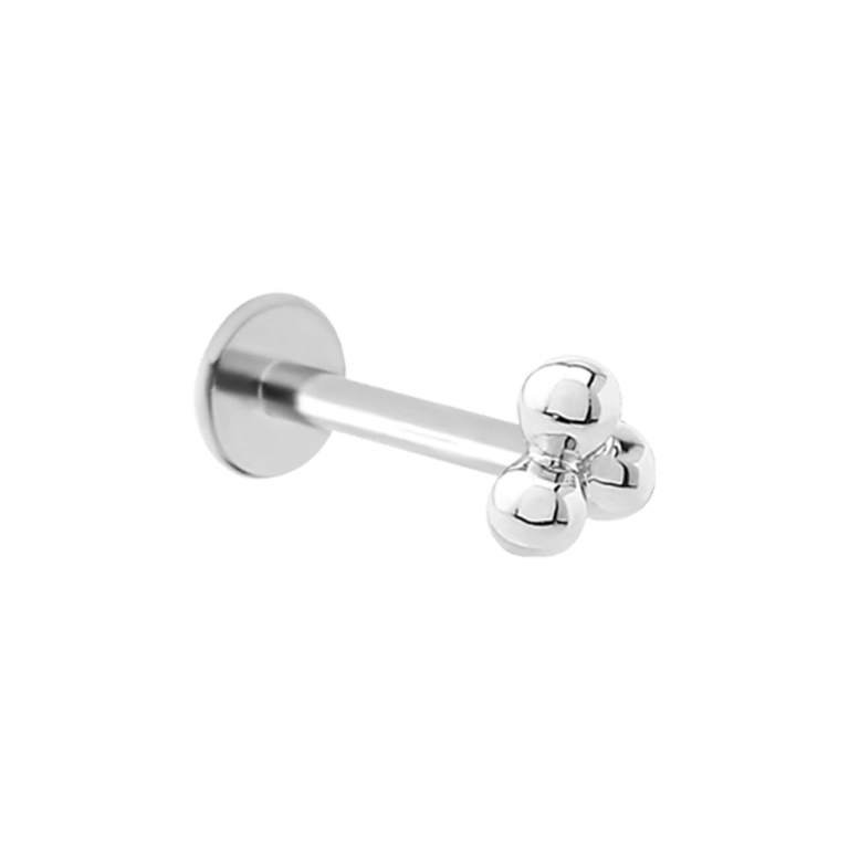 Stainless steel traguspiercing 3bolletjes
