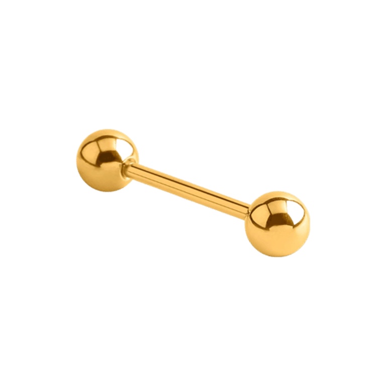 Stalen tongpiercing gold barbell