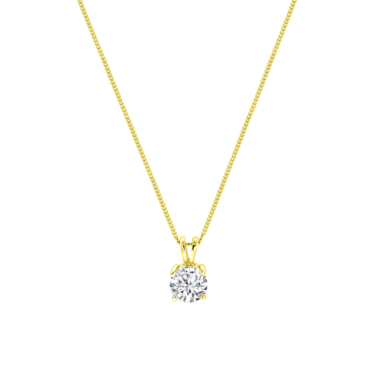 Halskette, 925 Silber, vergoldet, mit Zirkonia 8 mm