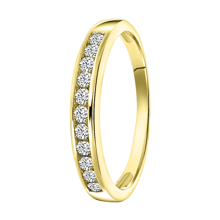 Zilveren goldplated ring met swarovski zirconia voor dames