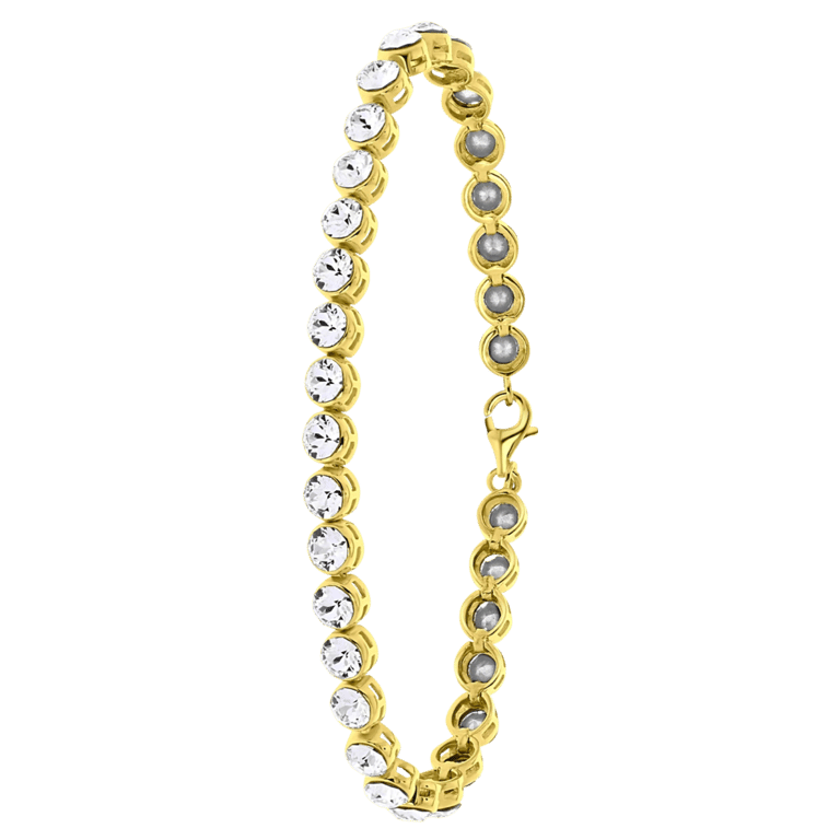 Zilveren goldplated tennisarmband met kristal voor dames
