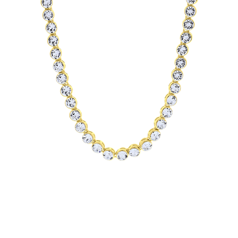 Zilveren goldplated tennisketting met Swarovski kristal voor dames
