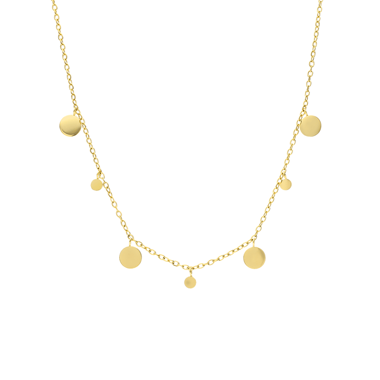 Stalen goldplated ketting met hanger voor dames