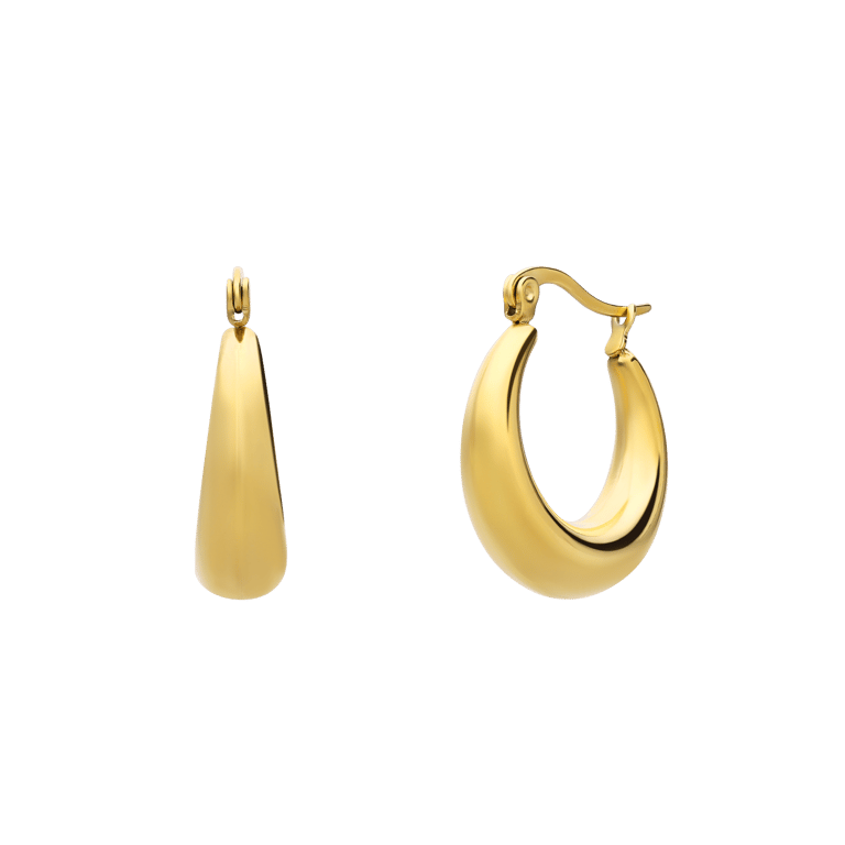 Stalen goldplated oorringen voor dames