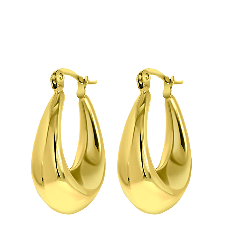 Stalen goldplated oorringen voor dames