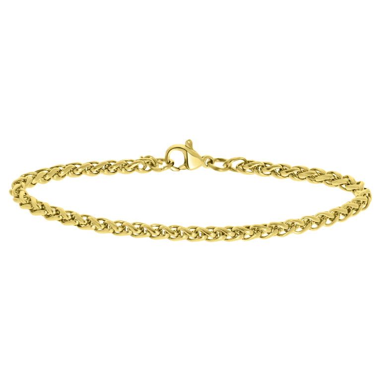 Stalen goldplated fantasiearmband voor dames