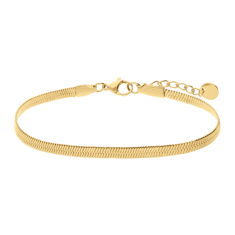 Stalen goldplated fantasiearmband voor dames