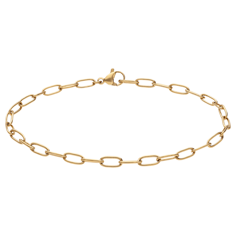 Stalen goldplated fantasiearmband voor dames