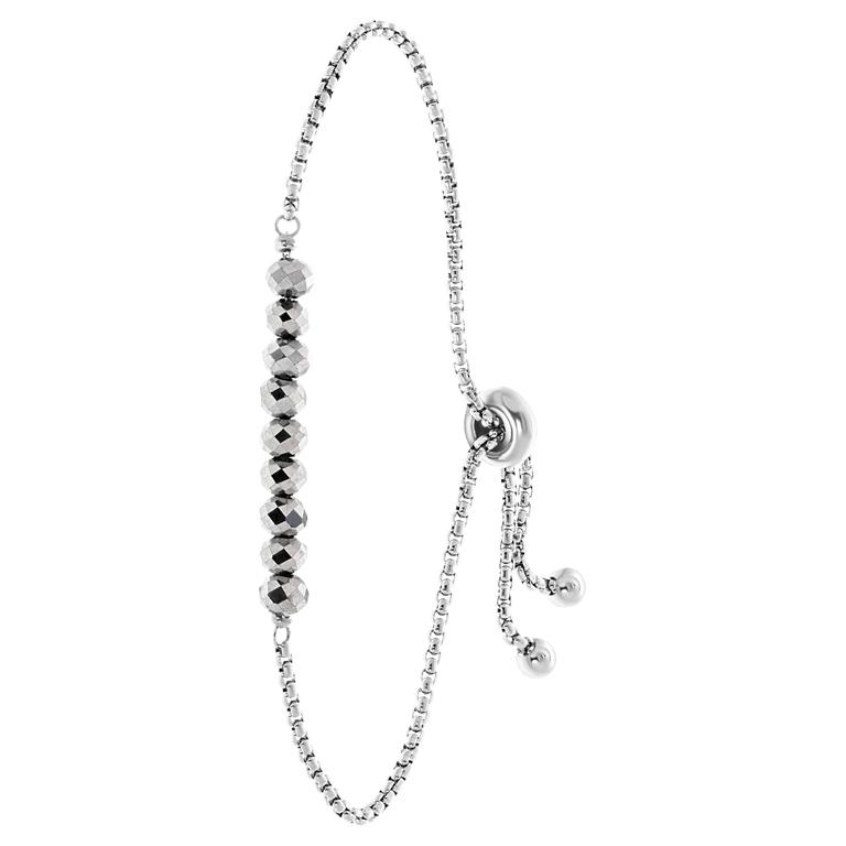 Armband, Edelstahl, mit silberfarbenen Perlen