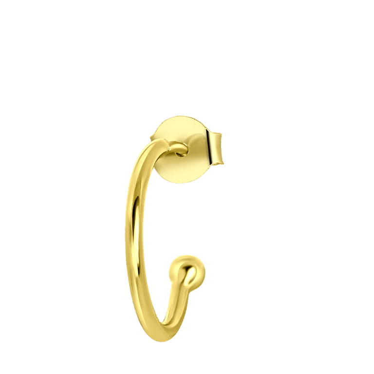 Zilveren oorbel gold Mix&Match