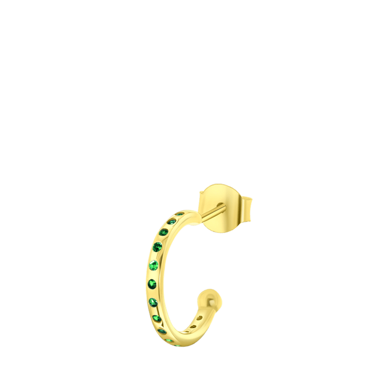 Zilveren goldplated oorringen met geboortesteen voor dames